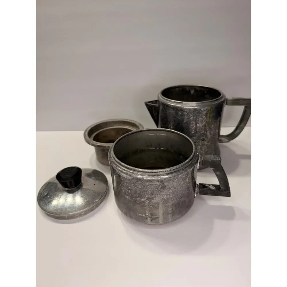 Vintage 1950'sWear-Ever 3046 Aluminum 6 Cup Stovetop Coffee Maker USA